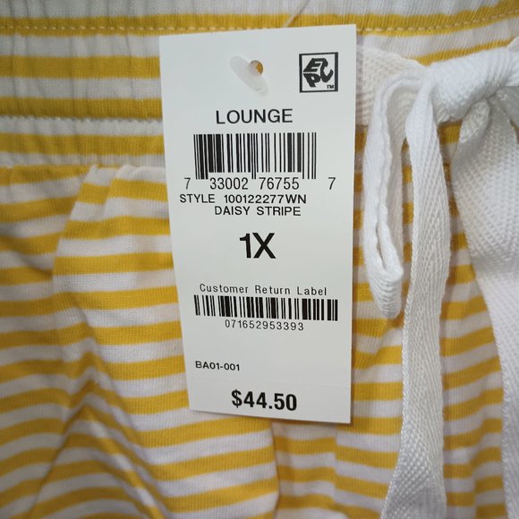 Style & co short lounge daisy stripe. Size 1X - Picture 4 of 6